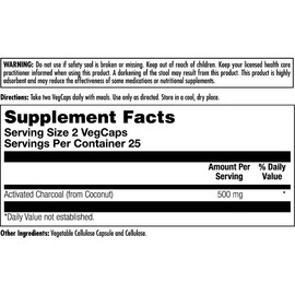Kal Charcoal Activated VegCaps 50g – Dietary Supplement for Detox, Digestive Support, Cleansing, Fitness, Bathroom Health, and Overall Wellness