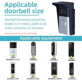 Doorbell Rain Cover Weatherproof,Anti Glare Sun Shade Protection,Fingerprint Lock Waterproof Cover,Black Metal Outdoor Access Control Keypad Cover, Compatible with Ring/Google/Arlo/Kasa/Eufy/Kamep