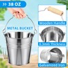 Zopeal 6 Pcs Large Metal Bucket Beer Bucket Galvanized Steel