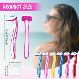 Honoson 16 piezas de maquinilla de afeitar desechables para mujer, kit de afeitado de piel sensible con cubierta protectora, recortadora de precisión 