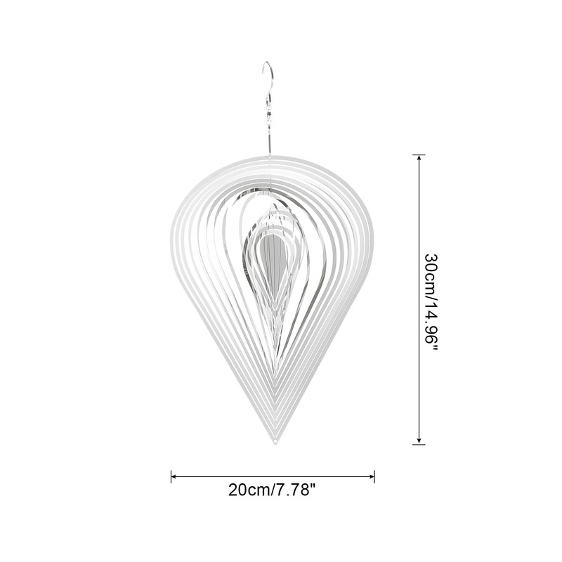 sourcing map Wind Spinner Pear-Shape 7.87" x 14.96" Stainless Steel
