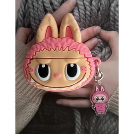 Cute Case for AirPods 4, Adorable Shockproof Protective Cartoon Silicone Cover, Anti-Fall Design (PinkMonster, AirPods4)