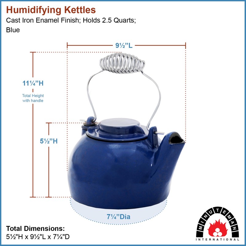 Blue Enameled Humidifying Kettle