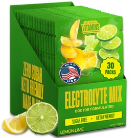 Dr. Price’s Electrolytes Powder Packets – Lemon Lime, 30 Packs | Sugar Free Electrolytes | Hydration Drink Mix, 72+ Trace Minerals, Manganese | Keto Electrolytes, Vegan, Doctor-Formulated, Made in USA