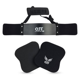 QTF Arm Blaster-Bicep Curl Isolator Padded Edges- Bicep Bomber with Blood Flow Restriction Bands for Arms Legs & Glutes Wide 2" Straps for Occlusion Muscle Growth Weightlifting & Bodybuilding (Black)