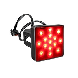 Dogary 1 PC Trailer Hitch Light, with 2-Inch Receiver, 15 LED Ultra-Bright Square Taillights, Plug and Play, Brake and Taillights Lights for Trailer SUV RV (Red)
