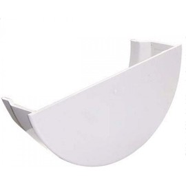 FLOPLAST 112mm Half Round Gutter Internal Stop End - White