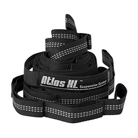 ENO Atlas Strap XL Tree Friendly Hammock Suspension System Black Strong Secure Easy To Use No Knots 40 Adjustments Polyfillament Webbing Weight 510 g Capacity 181 Kg Extra Length Strap 54 Inch