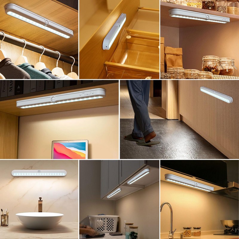 BLS Under Cabinet Lighting, 2200mah Rechargeable Closet Lights Motion Sensored,