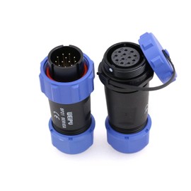 ZBLZGP WEIPU SP21 Panel Mount Wire Cable Electrical Circular Low Voltage Waterproof Connector Power Cord Aviation Connectors LED Lighting for Car and Industrial Motorcycle (Docking, 12 Pin 5A)