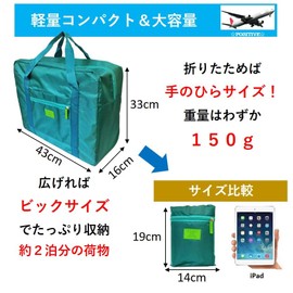 Positives: Can be attached to your suitcase handle, bag-on-bab, folding bag, lightweight, foldable, travel bag, 5.8 gal (32 L) carry-on compatible, perfect for travel or business trips. - black -