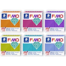 FIMO Soft Polymer Oven Bake Modelling Clay - 57g Blocks - Set of 6 - Metallic Colours