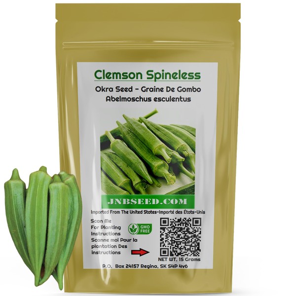 Clemson Spineless Okra Seeds (Approx. 175 Seeds 15 Gram) High