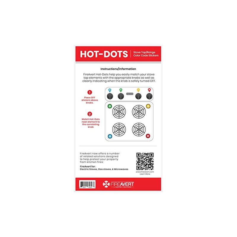 Hot Dot by FireAvert - Stove Top/Range Color Code Stickers