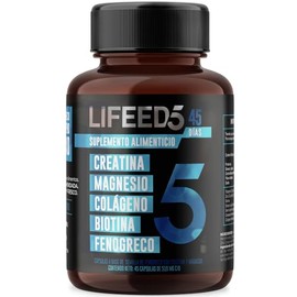 LIFEED Men  Suplemento Alimenticio con Vitaminas para Hombres  Cpsulas a Base de Creatina, Magnesio, Colageno, Biotina y Fenogreco  45 Cpsulas para...