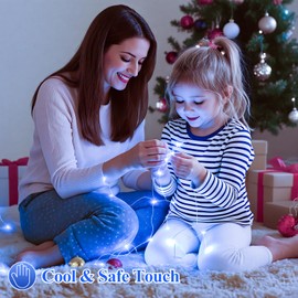 Lakumu 12 Pack Fairy Lights Battery Operated -7FT 20LED String Lights Silver Wire Firefly Starry Lights for DIY Christmas Decorations Mason Jar Wedding Party Centerpiece Table Decor, Blue