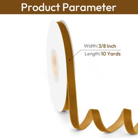Isaspire 3/8" Wide Velvet Ribbon, 10 Yards - Brown Velvet Ribbon on Spool for Crafts, Gift Wrapping, DIY, Hair Bows, Wedding Invitations, Parties, Valentine's Day, and Christmas