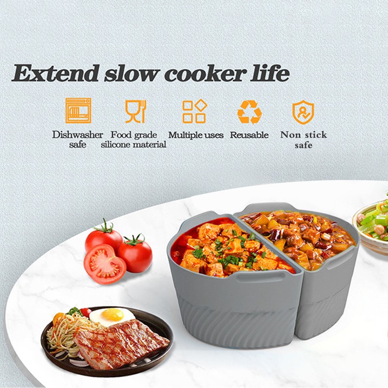 Silicone Slow Cooker Liner 6 Quart Reusable Slow Cooker Divider
