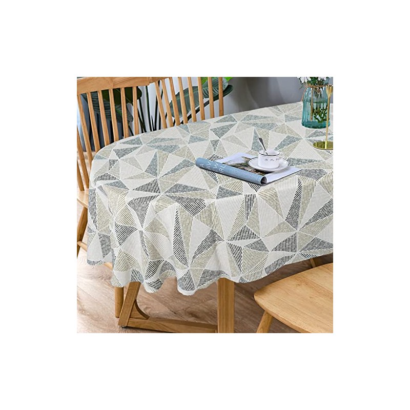 Bnejvif - Mantel ovalado moderno con diseño geométrico, impermeable, resistente
