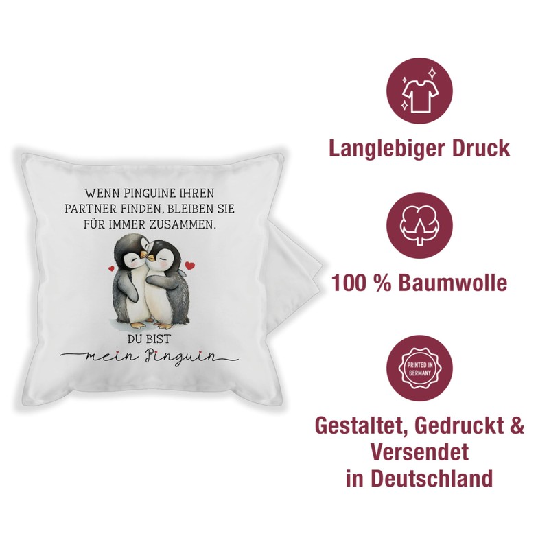 Cushion Cover - Cushion - When Penguins Find Their Partner