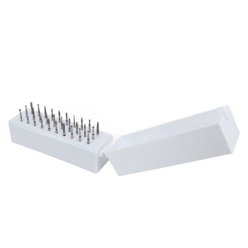 30 Holes Nail Drill Bits with Dustproof Organizer Stainless Steel