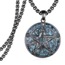 Zoxuxiwu Tetragrammaton Necklace 925 Sterling Silver tetragramaton amuleto de plata 925 Wiccan Jewelry Gifts for Men Women