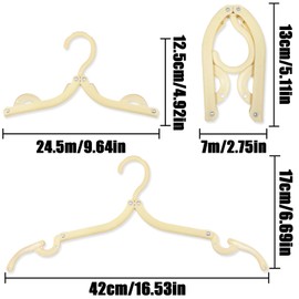 TEAONE Portable Plastic Hangers, 8 PCS Foldable Clothes Hanger for Travel, Business Trip