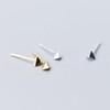 Silver 925 Silver Earrings, Gold 18K Coating, Hypoallergenic, Triangle, Screw