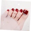Ipetboom 24-piece Bridal Nail Art Stickers with Diamond Accents Red