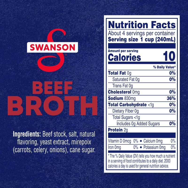 SWANSON S Beef Broth, 32 oz Carton (3 Pack)