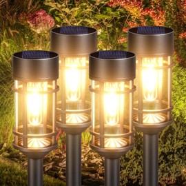 Xmart Solar Outdoor Lights, Bright Up to 10 Hrs Solar Lights for Outside, 4 Pack IP65 Waterproof Solar Garden Lights for Patio, Lawn, Yard and Landscape