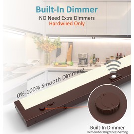 Leetdud LED Under Cabinet Lighting Motion Sensored Hardwired with Built-in Dimmer, 32 Inch 16W Dimmable 5 Color 2700/3000/3500/4000/5000K, Linkable Eyes Care for Kitchen, Counter, ETL Listed, Bronze