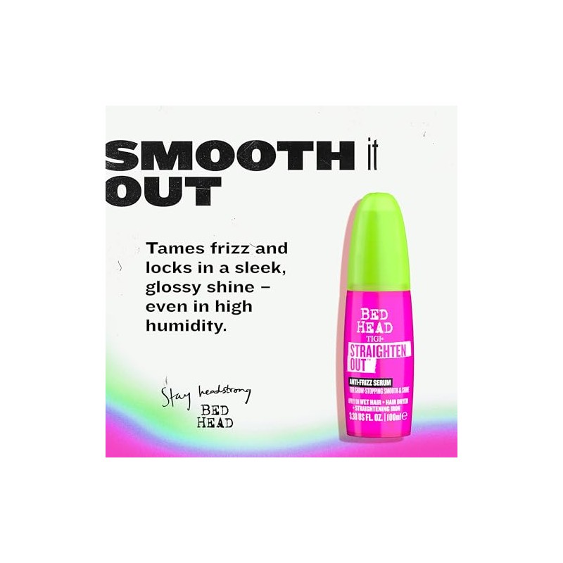 Bed Head by TIGI Straighten Out Anti-Frizz Hair Serum, Smooths,