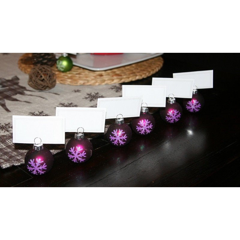 12 Christmas Snowflake Bauble Place Card Holders in place cards