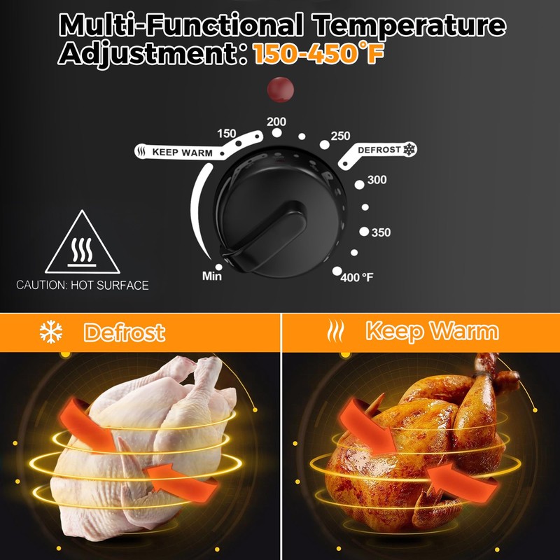 8 QT Electric Roaster Oven with Self-Basting Lid, Turkey Roaster