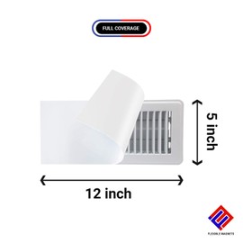 Vent Cover Adhesive- Register Cover for Air Vents. an AC Vent Deflector That's Peel n Stick - Pure White Sheet - 5 inch X 12 Inch (1 Pack)