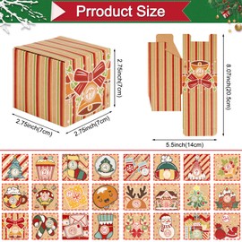 ONESING 24 Pcs DIY Christmas Advent Calendar Boxes for 2023, 24 Days Countdown Calendar Gift for Adults and Kids Christmas Cardboard Number Boxes Make & Fill Your Own Advent Calendar Boxes Lovely Xmas Kraft Papper