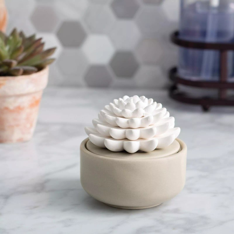 Airomé Battery Free White Beige Non Electric Essential Oil Diffuser