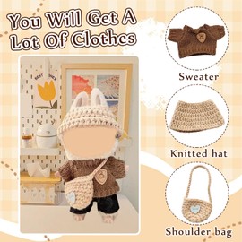 Doll Clothes, Cozy Knit Sweater for Plush Dolls, Soft, Warm Doll Accessories, Cute Winter Outfit for 6.69 Inch, for Girls Kids Birthday (No Doll)