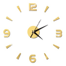 Wall Watch Decor, Wall Clock Sticker 3D Big Watch Decor DIY Wall Modern Home Office Room Decor Kitchen Wall Clock Wall Clock(Glod)