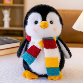champracer Penguin Cuddly Toy 23 cm Penguin Plush Doll with Neckerchief for Girls, Boys & Babies - Fluffy Stuffed Toy for Cuddling & Playing, Penguin Stuffed Toy Cuddly Toy Gift (Red)