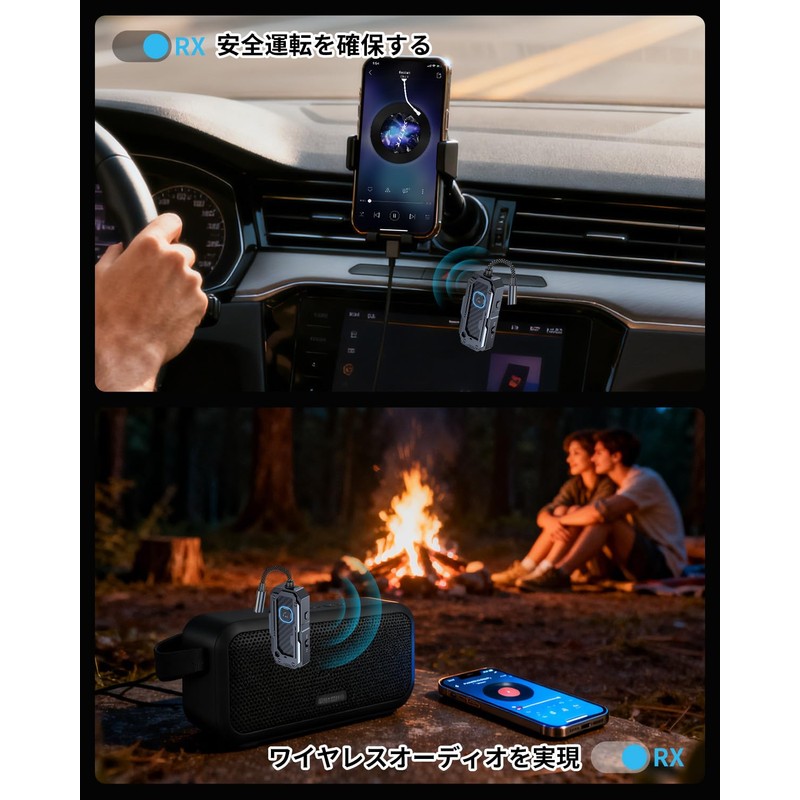 STDRIVO Bluetooth 5.4 Transmitter & Receiver, 2-in-1 Bluetooth Receiver &