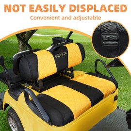 Jaxpare Golf Cart Seat Covers for EZGO TXT and RXV Golf Carts OEM Ordinary Front Seats. Breathable and Washable Sandwich Mesh Air Spacer.Renew Your Golf Cart. (Yellow/Black)