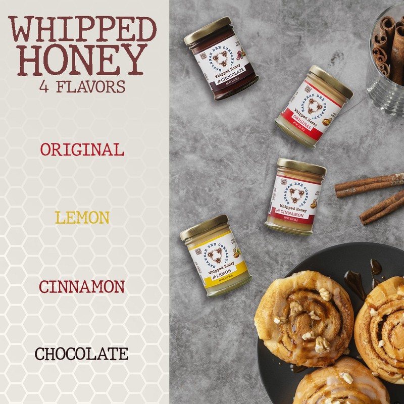 Savannah Bee Company Whipped Honey - All Natural Spreadable Honey