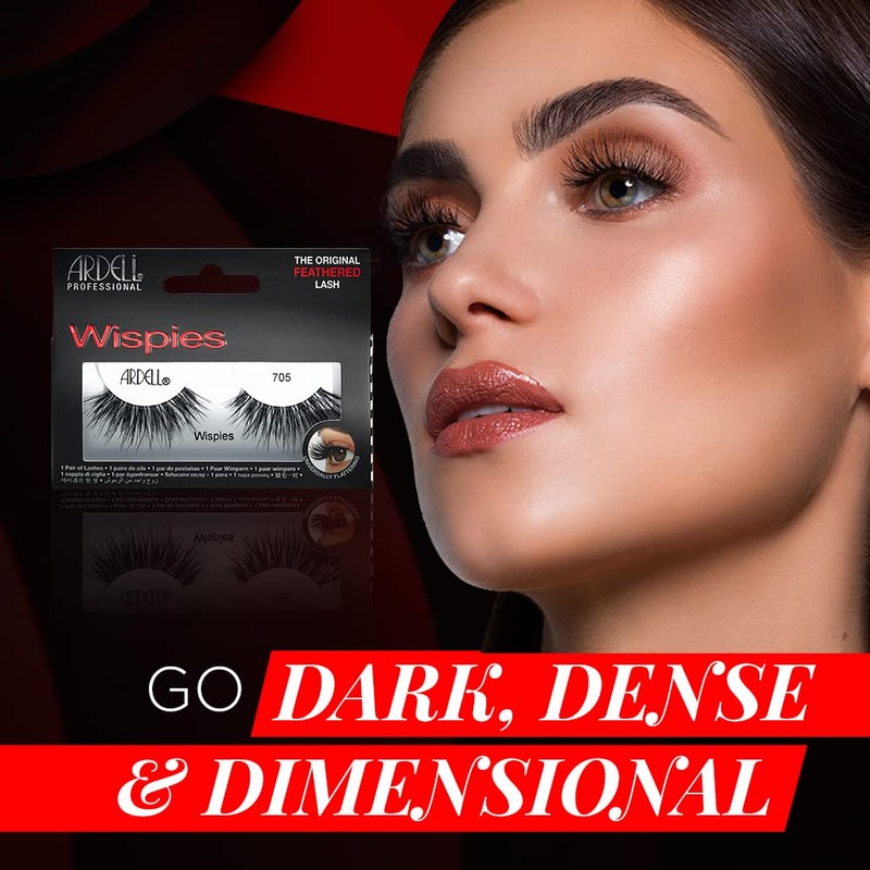 Ardell Wispies False Lashes 705 - Full Volume False Eyelashes,