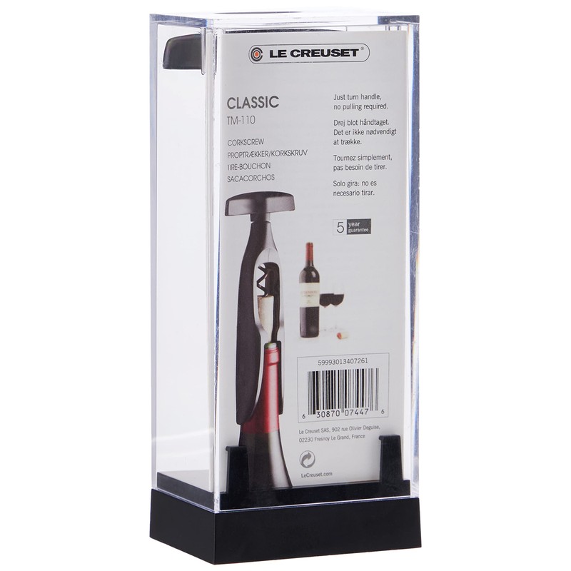 Le Creuset Wine Accessories Table Model Corkscrew, TM-110, Black, 59993013407261