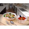 Aurora Collection Salad and Soup Bowl Set in Blue/White, Handmade