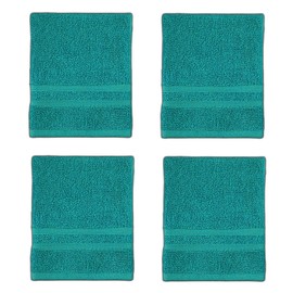 EDB 4X Face Cloth Super Soft 100% Egyptian Cotton Flannels Washcloths 800-GSM Luxury Premium Quality Quick Dry Towels 30 x 30 cm (Blue Lagoon, 4 - FACE CLOTH)