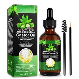 NIFEISHI Aceite de ricino orgánico prensado en frío sin refinar, aceite de ricino negro jamaicano para el crecimiento del cabello, cuidado de la piel,