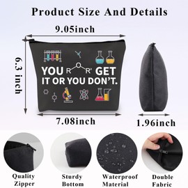 PLITI Funny Chemistry Gifts Science Lover Makeup Bag Chemistry Pun You Ether Get It Or You Don't Gift For Chemistry Teacher (you get it bagbl)